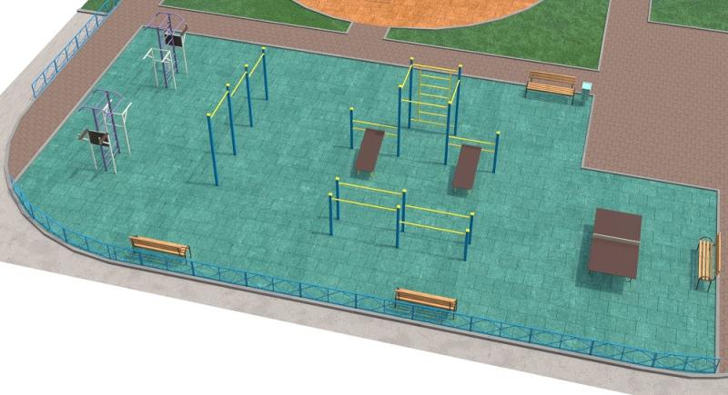Проект спортивной площадки с столом теннисным в Рязани