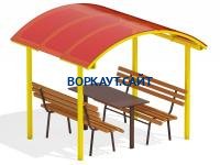 Стол и лавки под навесом МАФ 4005 в Рязани