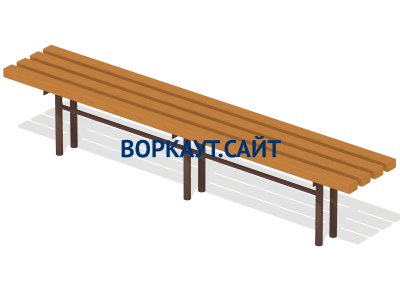 Двухметровая лавочка без спинки 2 м МАФ 1602 в Рязани