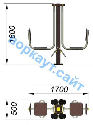 Уличный тренажер "Жим ногами горизонтальный " УТ 003 в Рязани