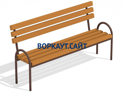 Парковая лавочка со спинкой МАФ 1605 в Рязани