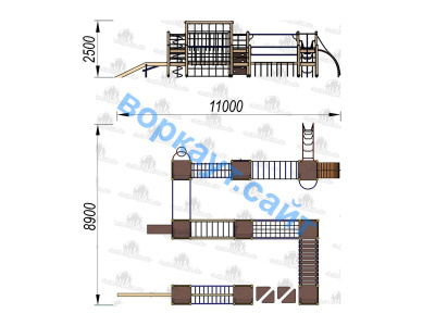 Детский спортивный комплекс Полоса препятствий ДСК 3116 в Рязани