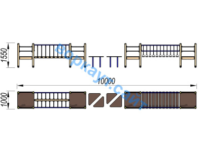 Детский спортивный комплекс Двойной мостик ДСК 3115 в Рязани