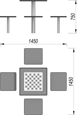 Шахматный стол МАФ 3516 в Рязани