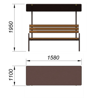 Лавочка под навесом МАФ 1607 в Рязани
