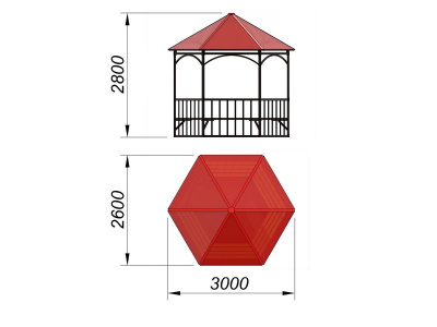 Беседка с лавками и полом МАФ 4122 в Рязани