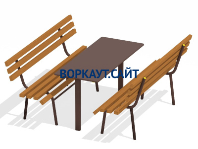 Дачный комплект из 2 лавочек и стола МАФ 1620 в Рязани