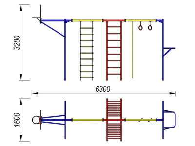 Гимнастический комплекс с баскетбольным щитом МАФ 3001 в Рязани Гимнастический комплекс с баскетбольным щитом МАФ 3001 в Рязани